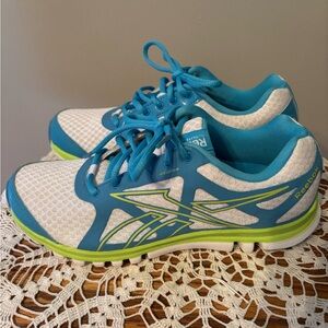 Reebok White and Blue Athletic Shoes